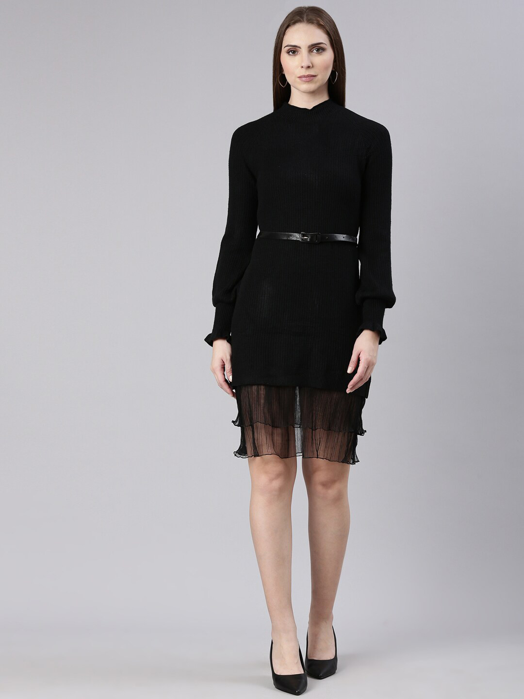 

SHOWOFF High Neck Bodycon Mini Dress, Black