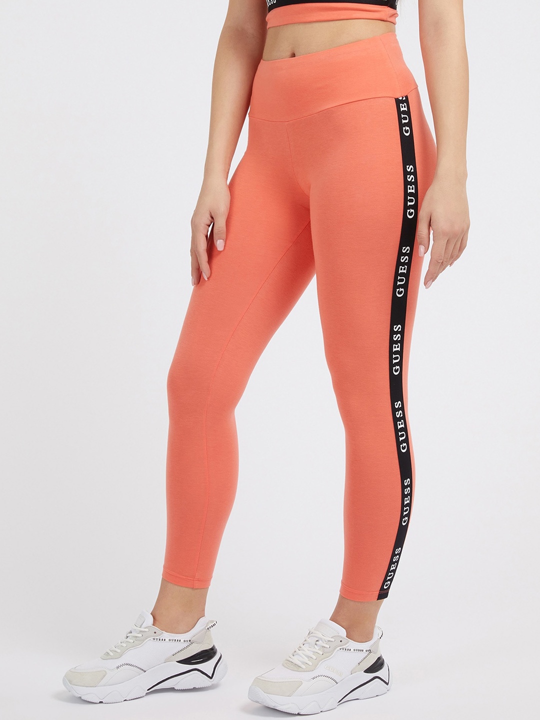 

GUESS Ankle-Length Sports Tights, Peach