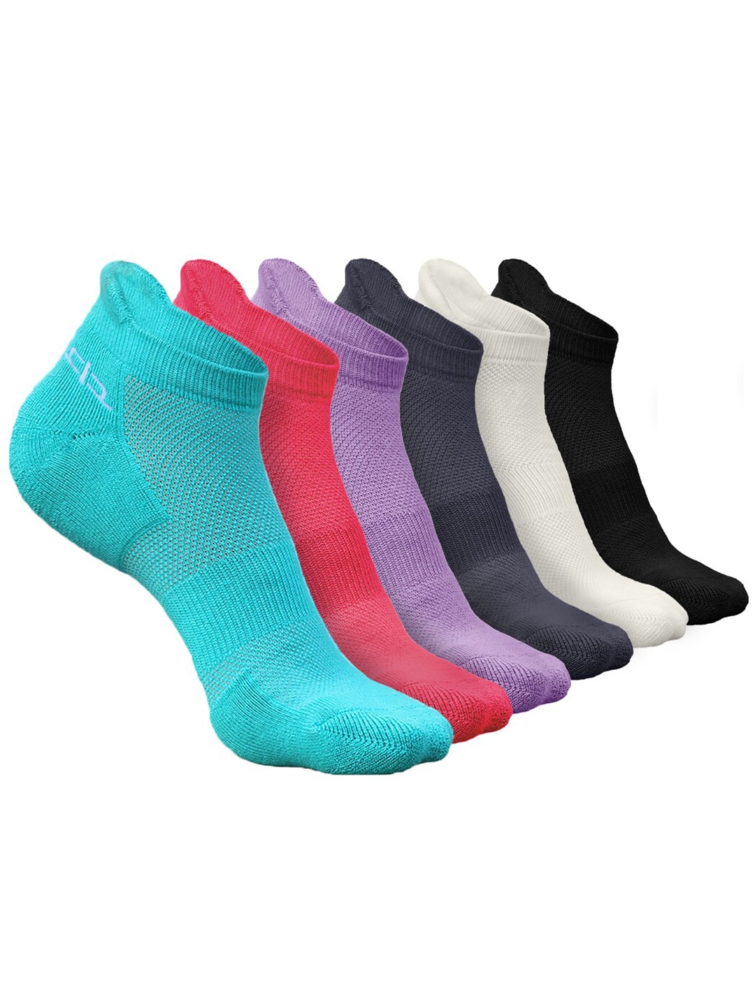 

Heelium Women Pack of 6 Bamboo Super Soft & Odour-Free Breathable Ankle-Length Socks, Blue