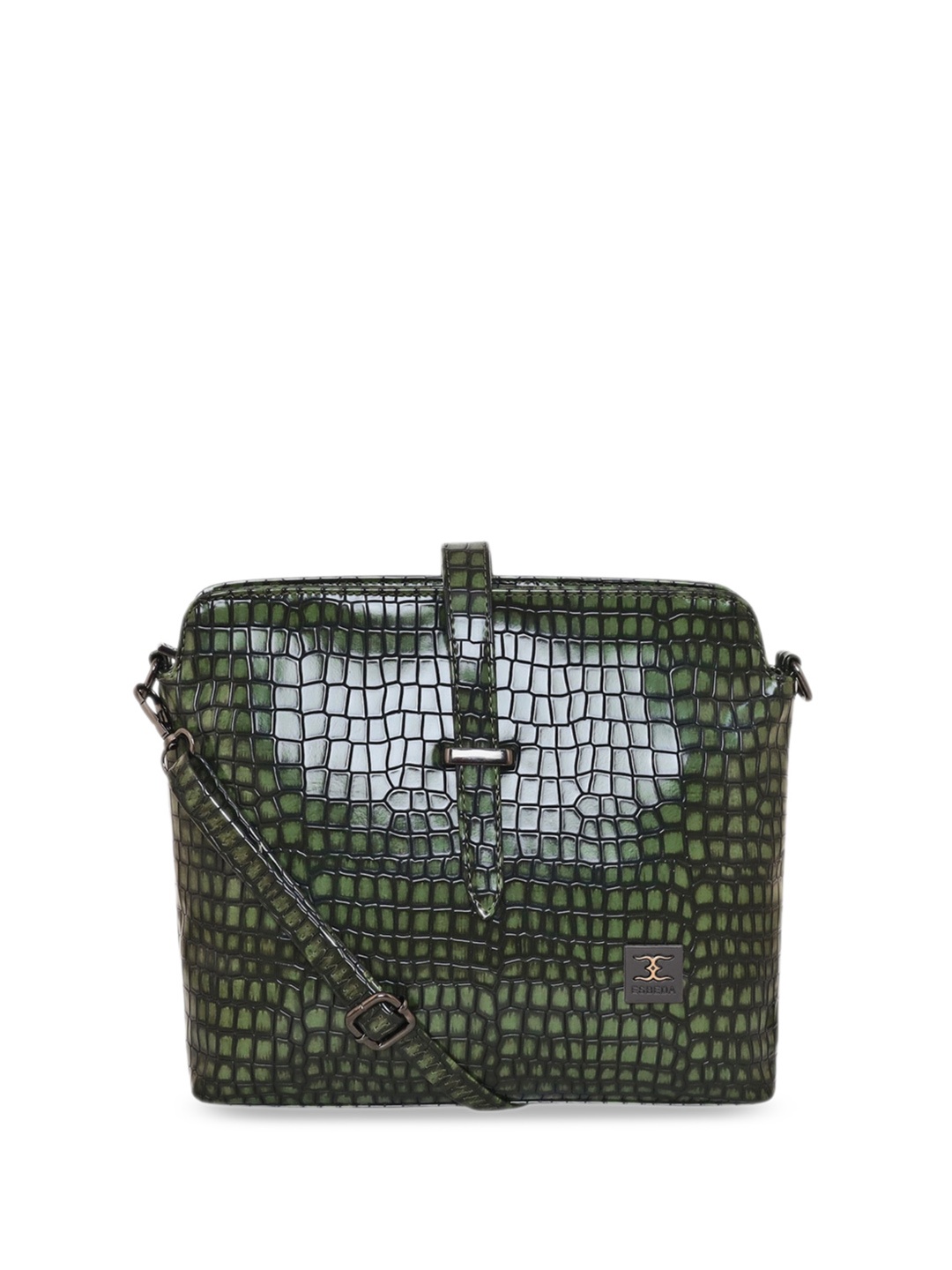 

ESBEDA Textured Zip Detail PU Shopper Sling Bag, Green