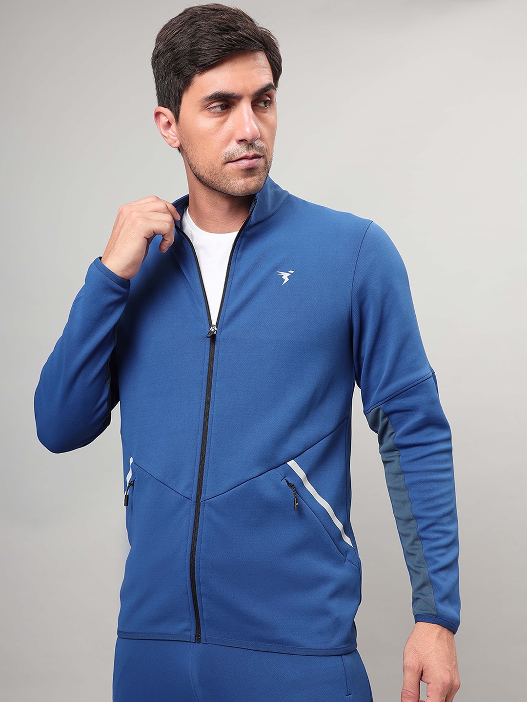 Technosport Lightweight Antimicrobial Training or Gym Sporty Jacket, Blue