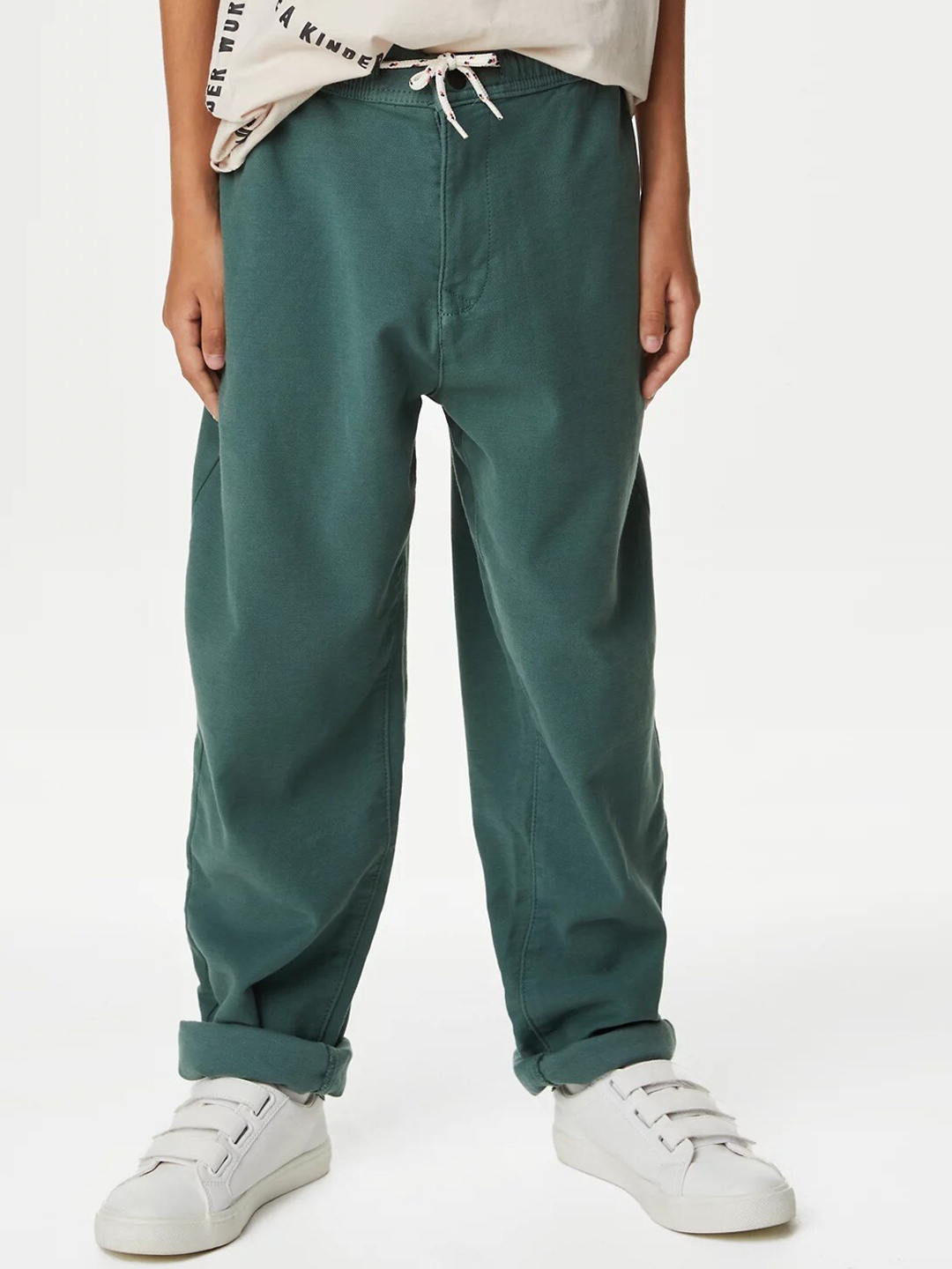 

Marks & Spencer Boys Mid Rise Regular Trousers, Green