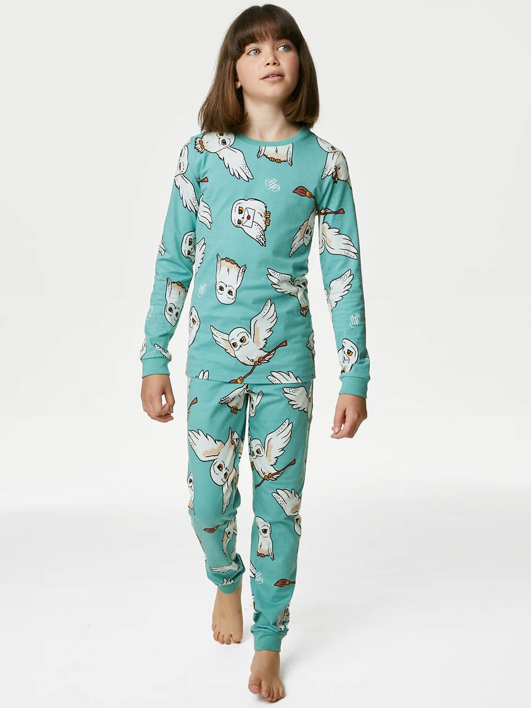 

Marks & Spencer Girls Conversational Printed T-shirt With Pyjamas, Green