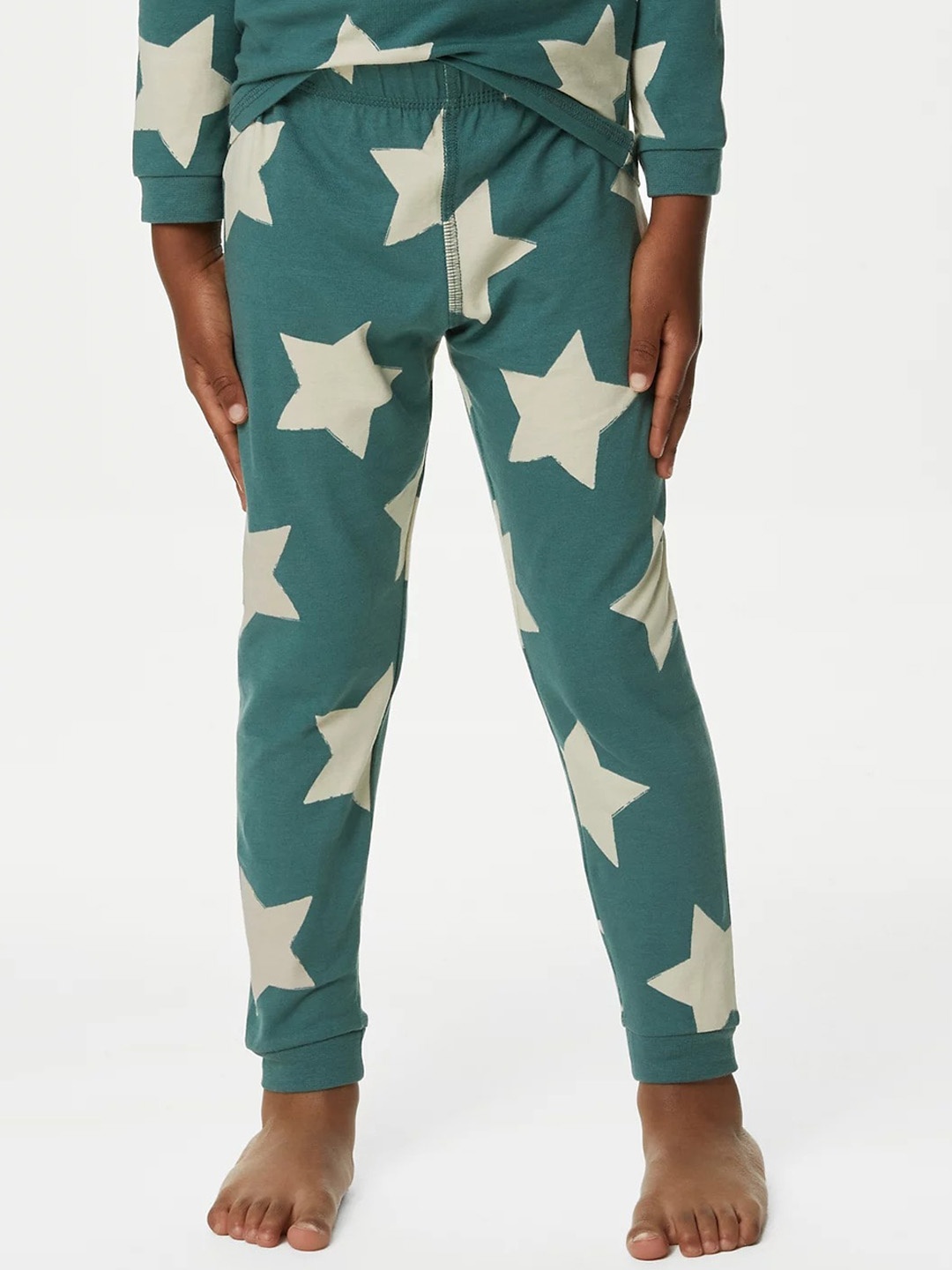 

Marks & Spencer Boys Geometric Printed T-shirt With Pyjamas, Green