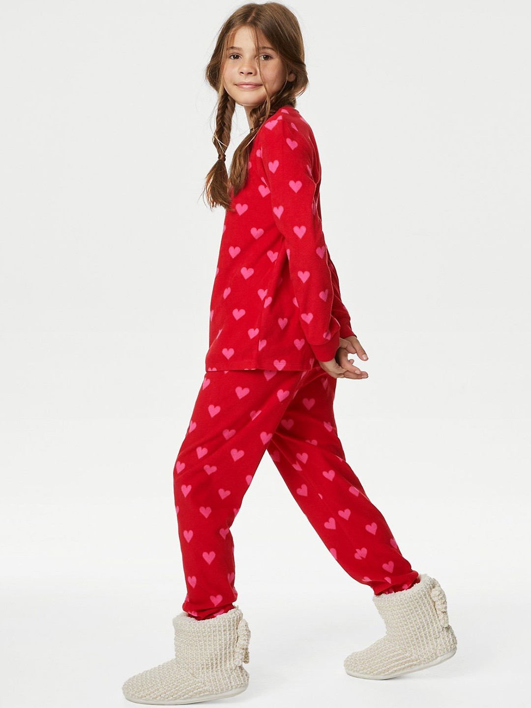 

Marks & Spencer Girls Printed Night suit, Red