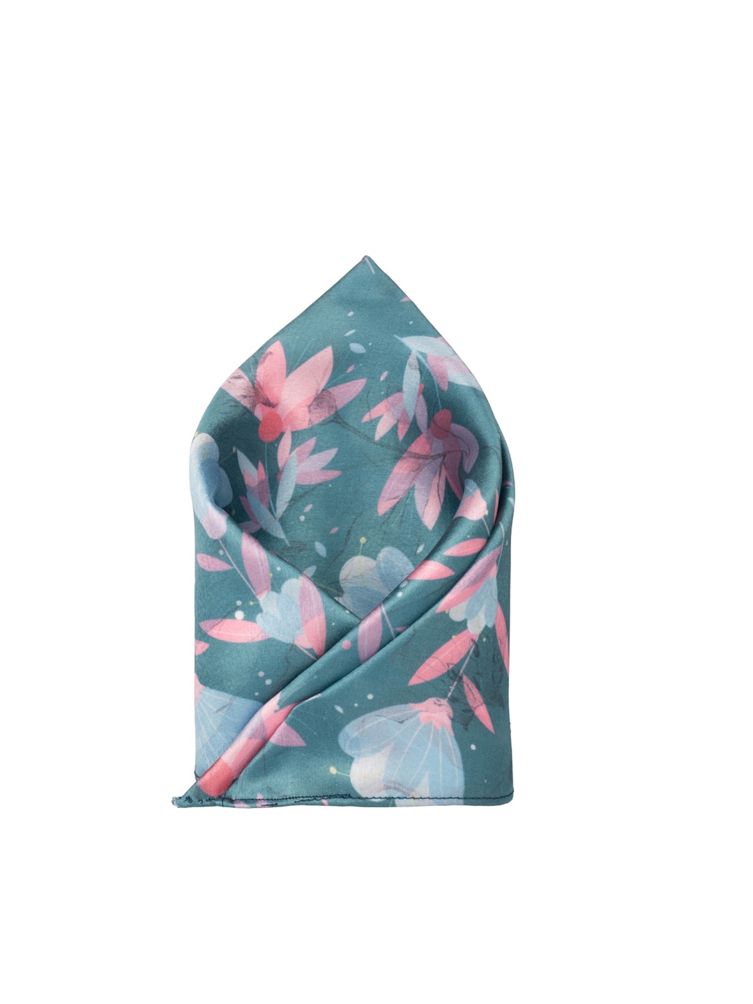 

The Tie Hub Floral Printed Microfiber Pocket Square, Green