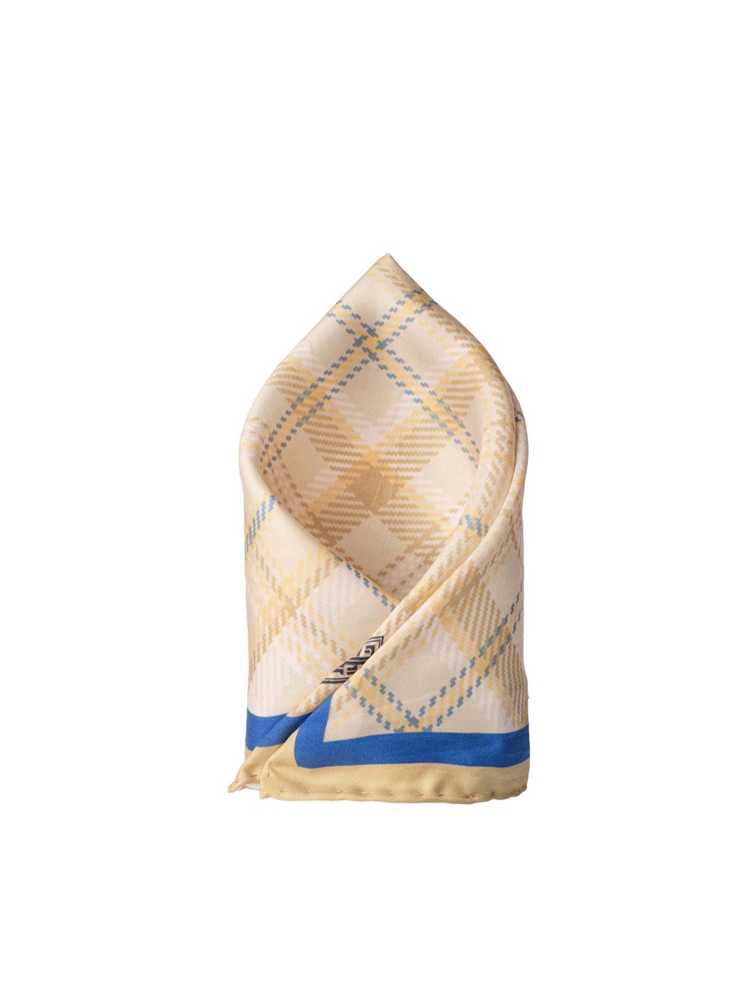 

The Tie Hub Checked Pure Silk Pocket Square, Yellow