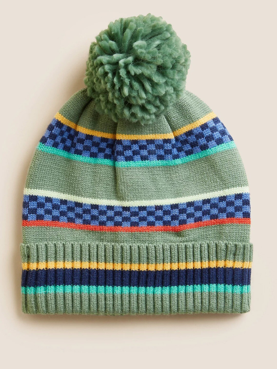 

Marks & Spencer Boys Self Design Beanie, Green