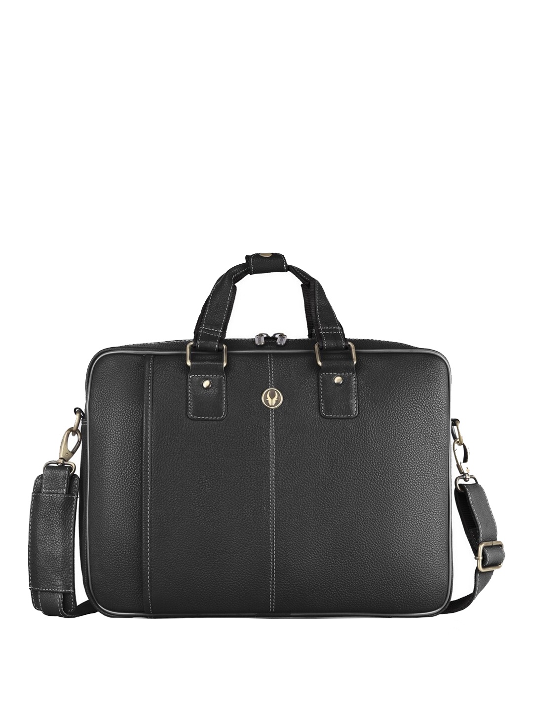 

WildHorn Men Leather Laptop Bag, Black