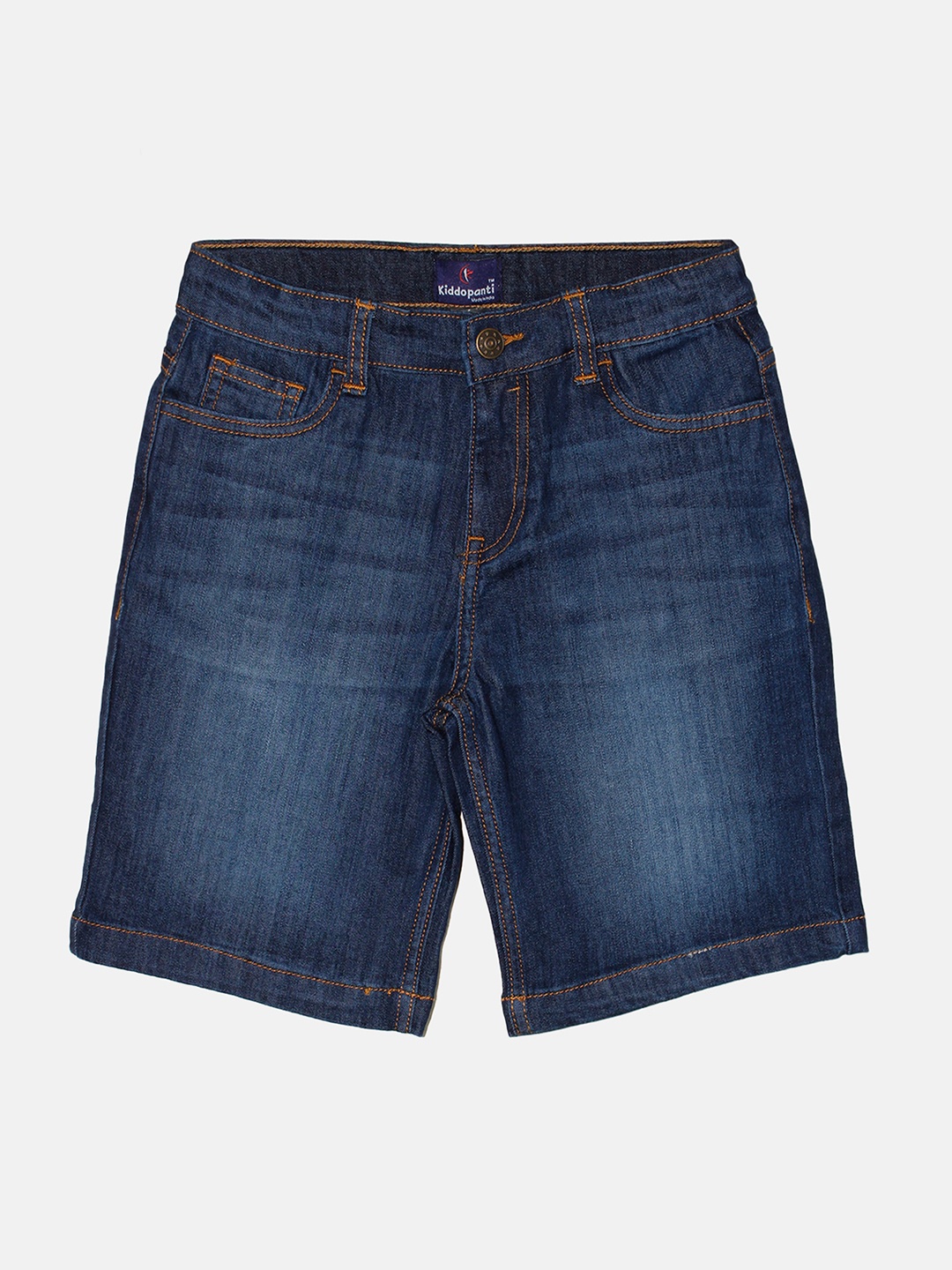 

KiddoPanti Boys Washed Mid-Rise Denim Shorts, Blue