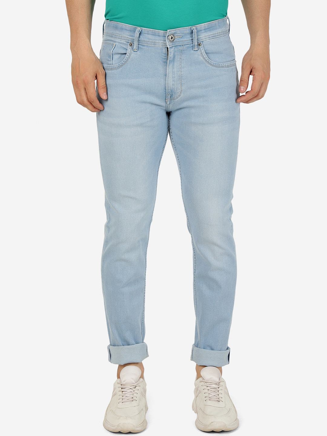 

Greenfibre Men Slim Fit Light Fade Clean Look Stretchable Jeans, Blue