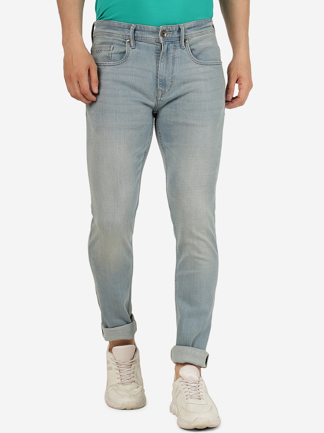 

JADE BLUE Men Mid-Rise Clean Look Slim Fit Heavy Fade Stretchable Jeans