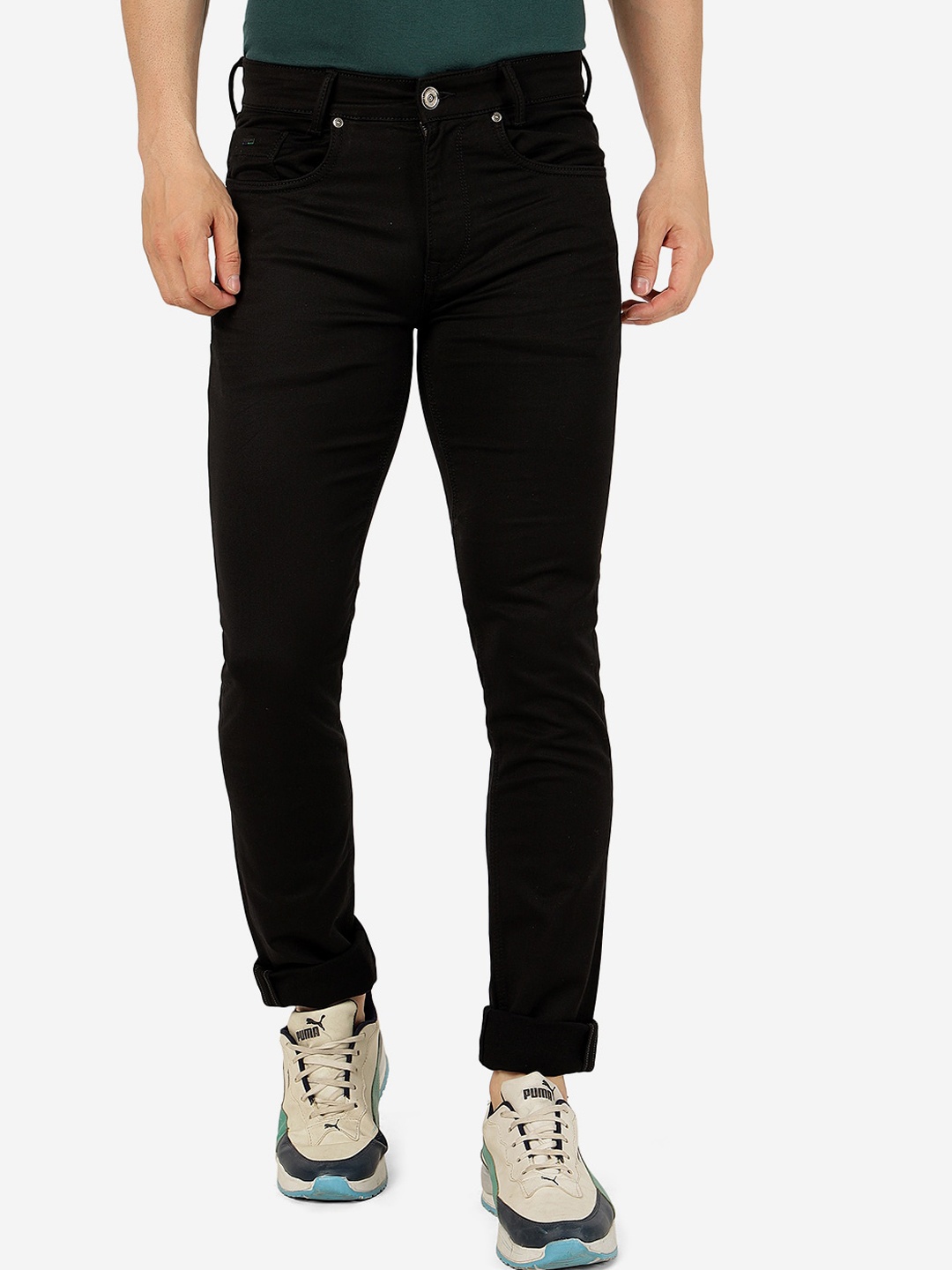

JADE BLUE Men Mid-Rise Slim Fit Clean Look Stretchable Jeans, Black