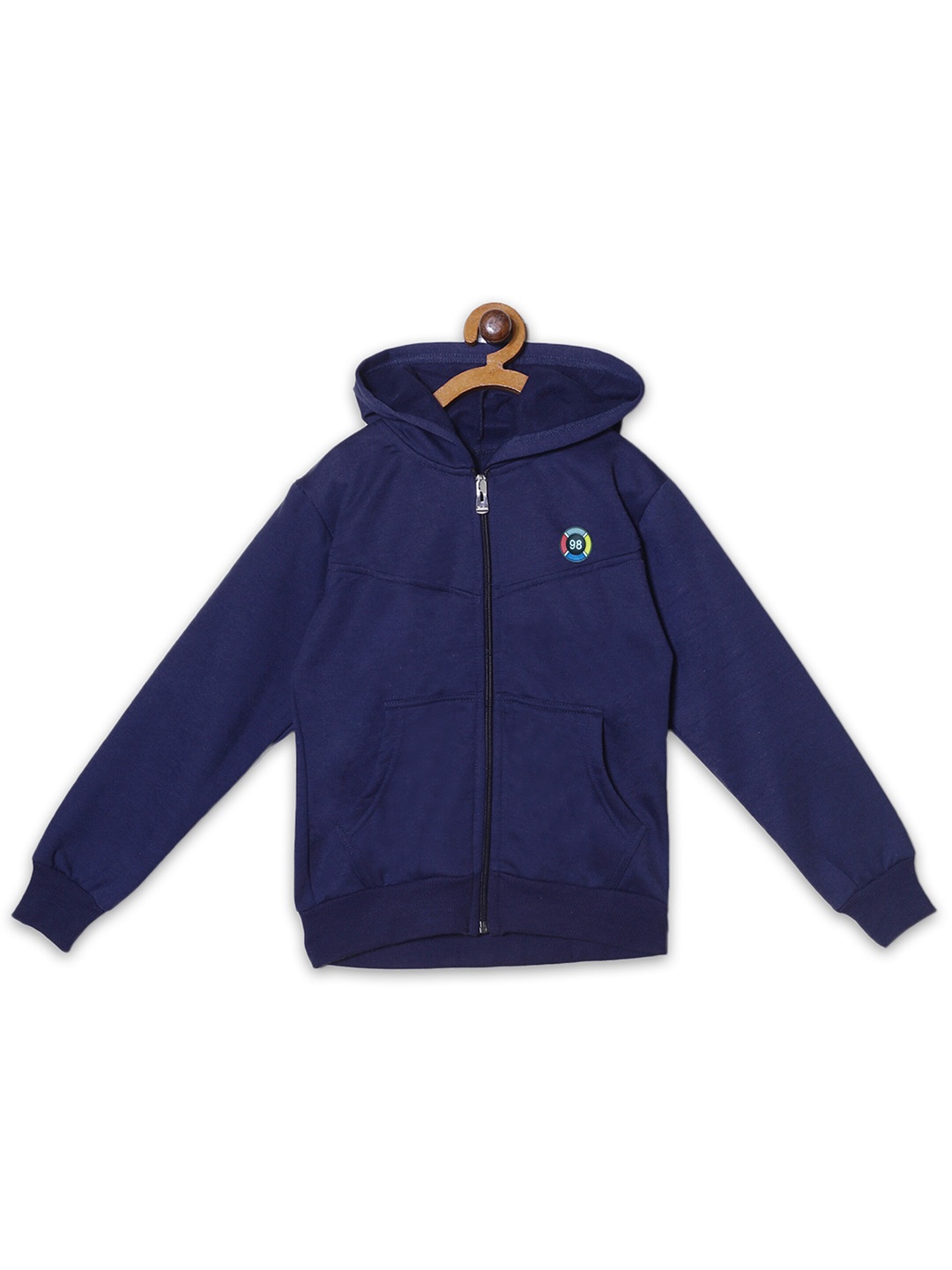 

Fashionable Kids Hooded Fleece Front-Open Sweatshirt, Navy blue