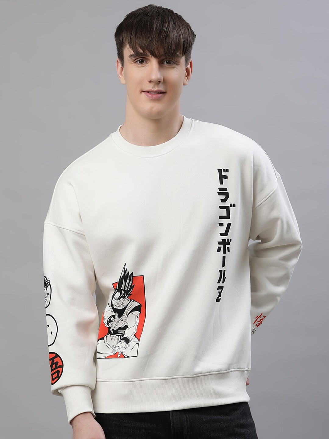 

Free Authority Dragon Ball Z Printed Loose-Fit Pullover, Off white