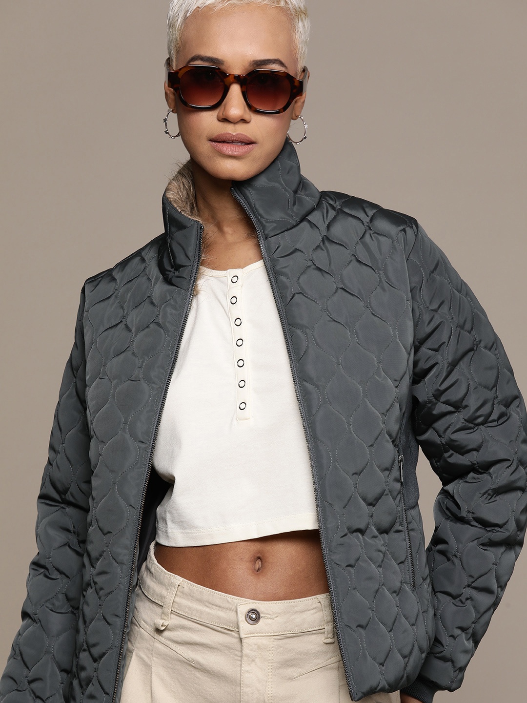 

Roadster Women Outdoor Quilted Jacket, Charcoal