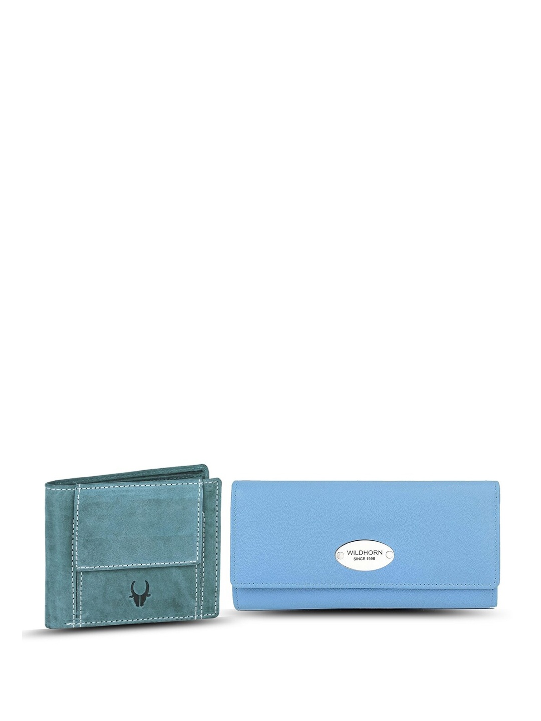 

WildHorn Unisex Set Of 2 Leather Two Fold Wallet, Green