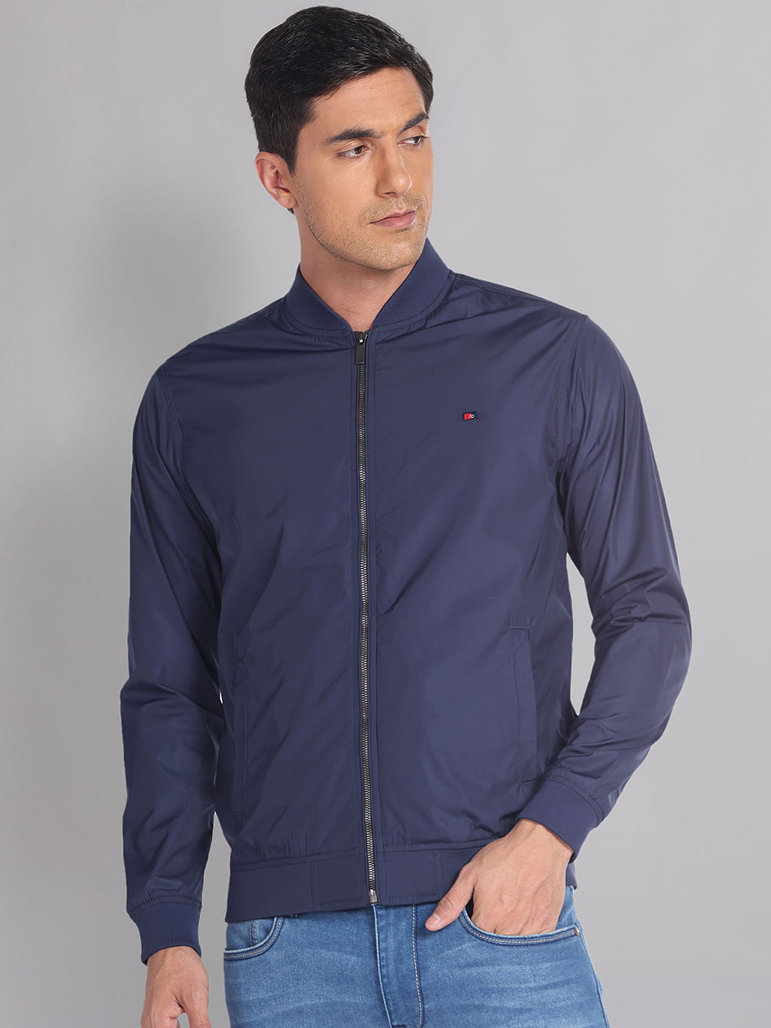 

AD By Arvind Long Sleeves Bomber Jacket, Blue