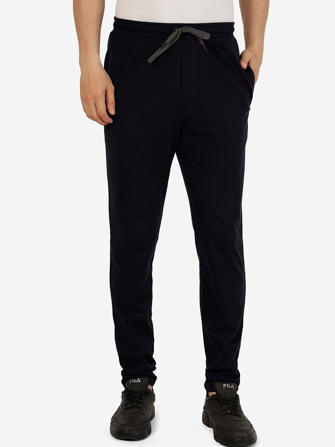 

JADE BLUE Men Mid-Rise Training or Gym Joggers, Navy blue