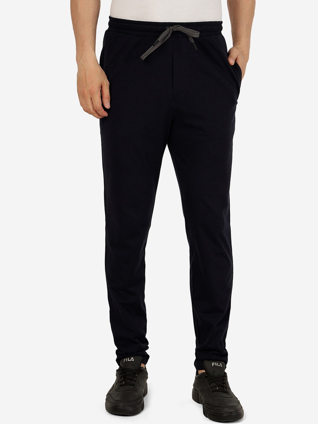 

JADE BLUE Men Mid-Rise Training or Gym Joggers, Navy blue