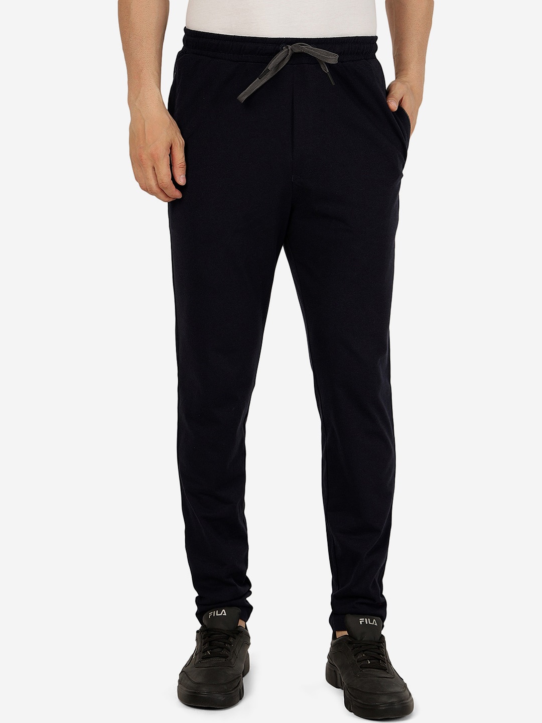 

JADE BLUE Men Mid-Rise Training or Gym Joggers, Navy blue