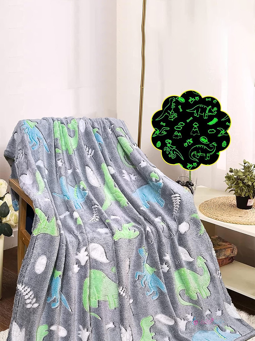 

Butterthief Grey Cartoon Characters Microfiber Mild Winter 210 GSM Single Bed Blanket