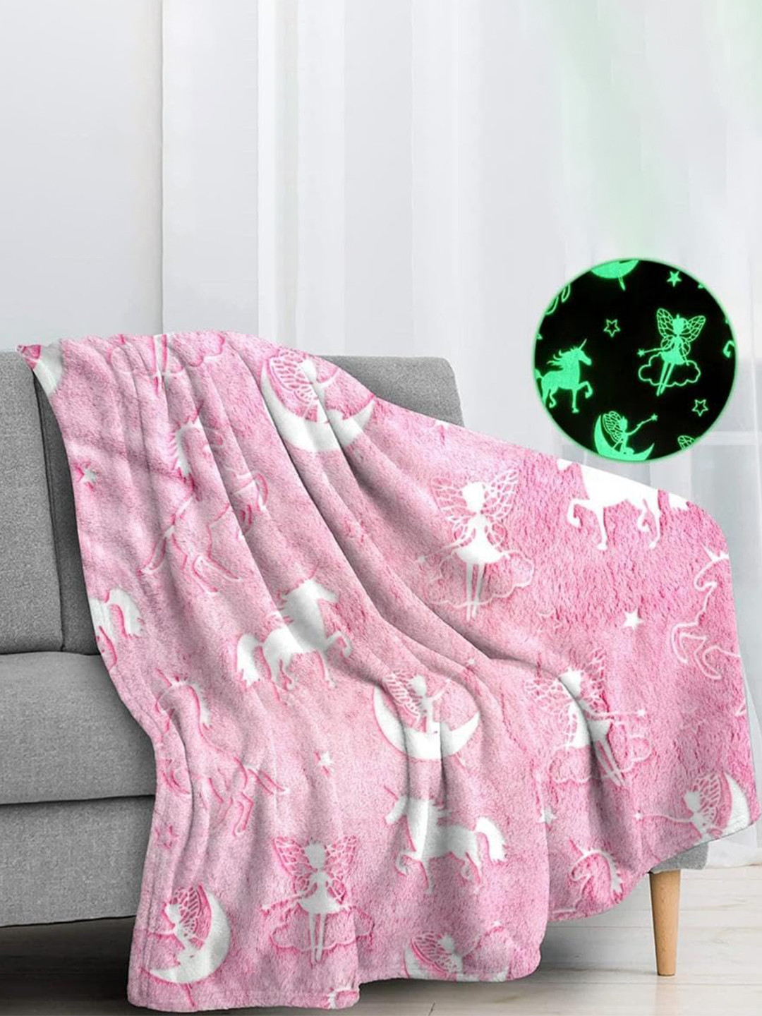 

Butterthief Pink Cartoon Characters Microfiber Mild Winter 210 GSM Single Bed Blanket