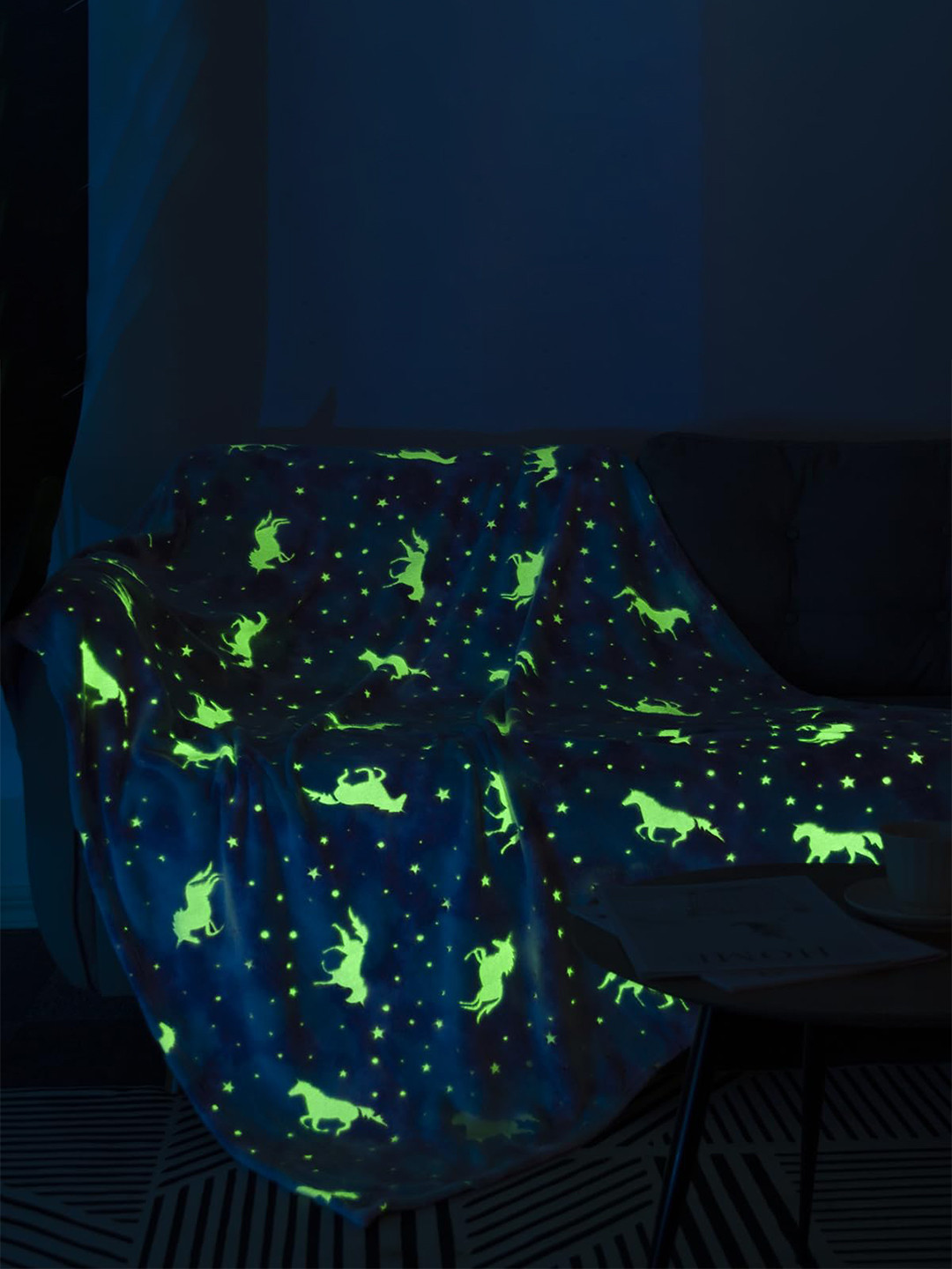 

Butterthief Blue Cartoon Characters Microfiber Mild Winter 210 GSM Single Bed Blanket