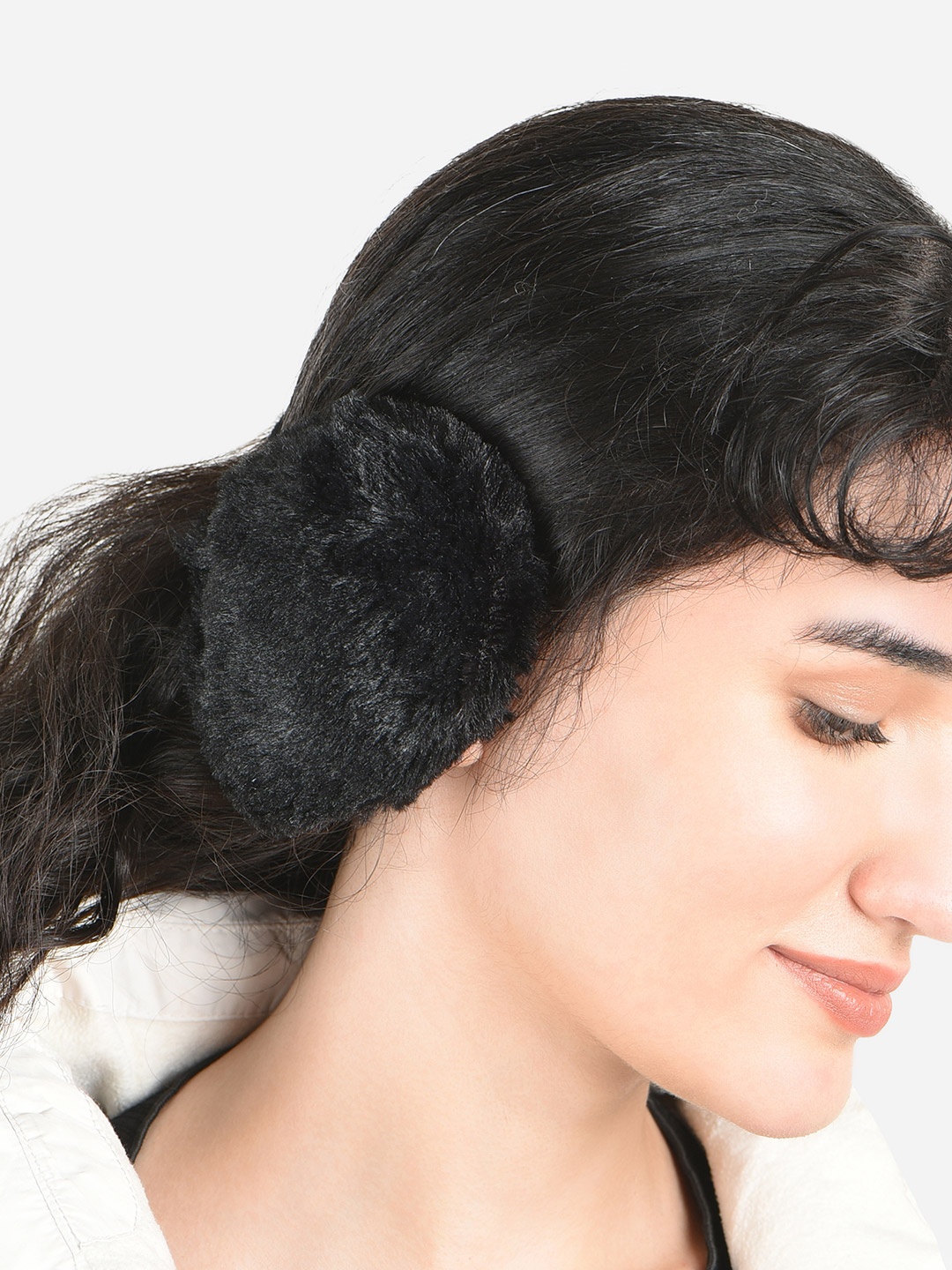 

ToniQ Fax Fur Trim Ear Mufflers, Black