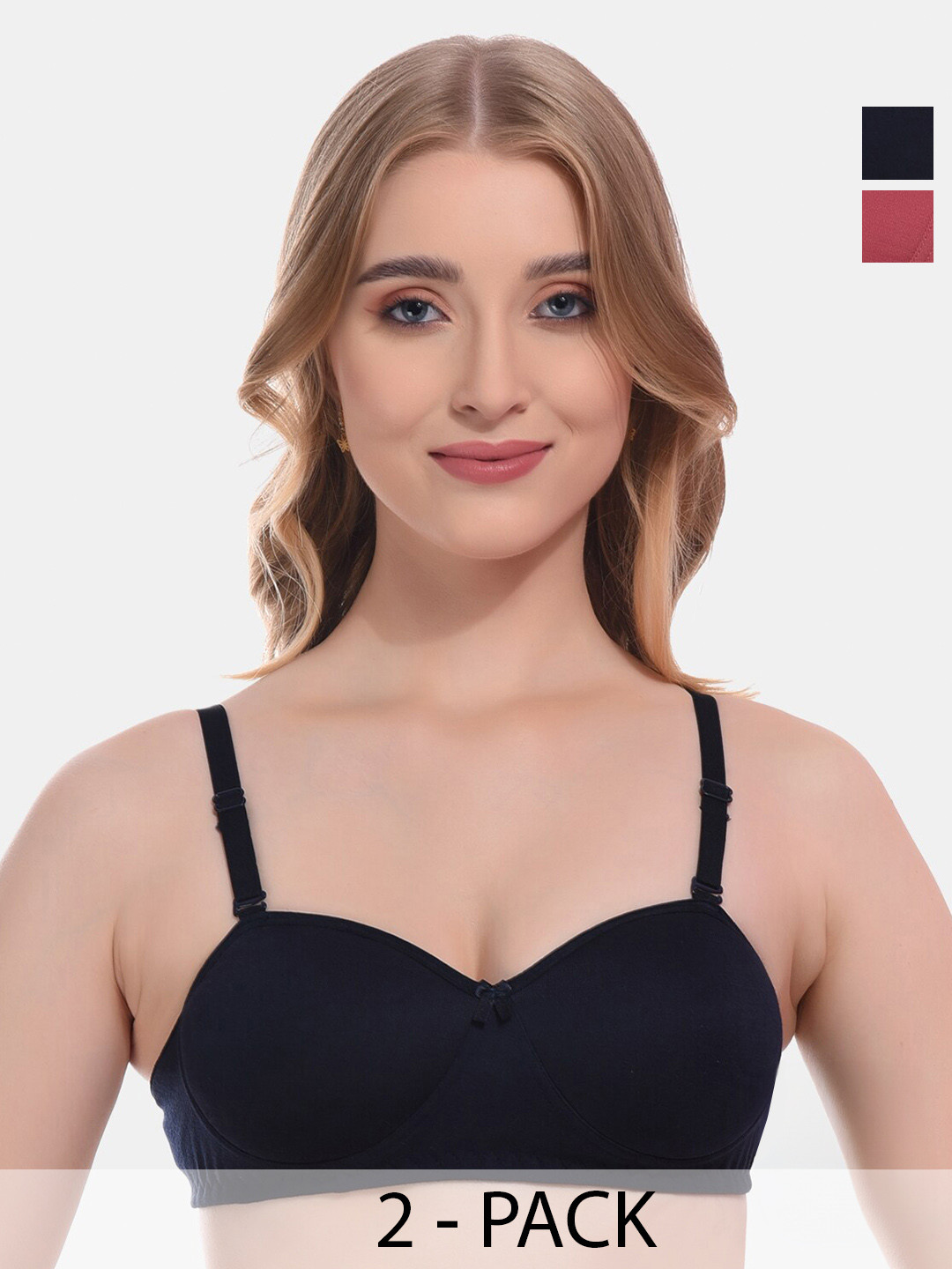 

FUNAHME Full Coverage Lightly Padded Bra All Day Comfort, Pink