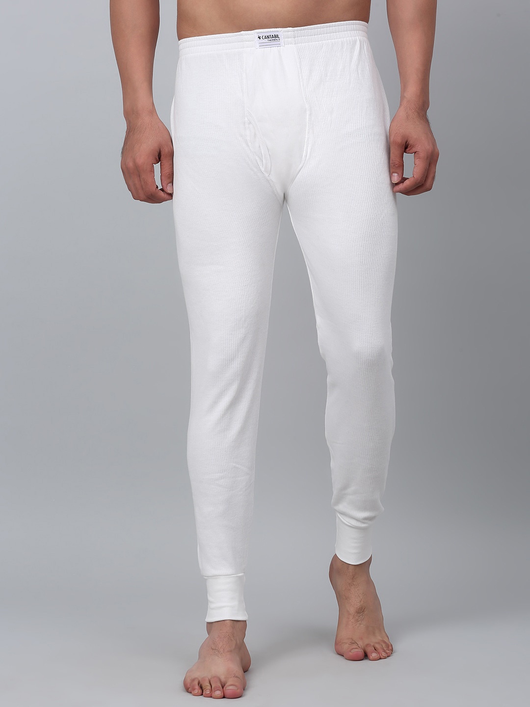 

Cantabil Men Mid Rise Cotton Thermal Bottom, Off white