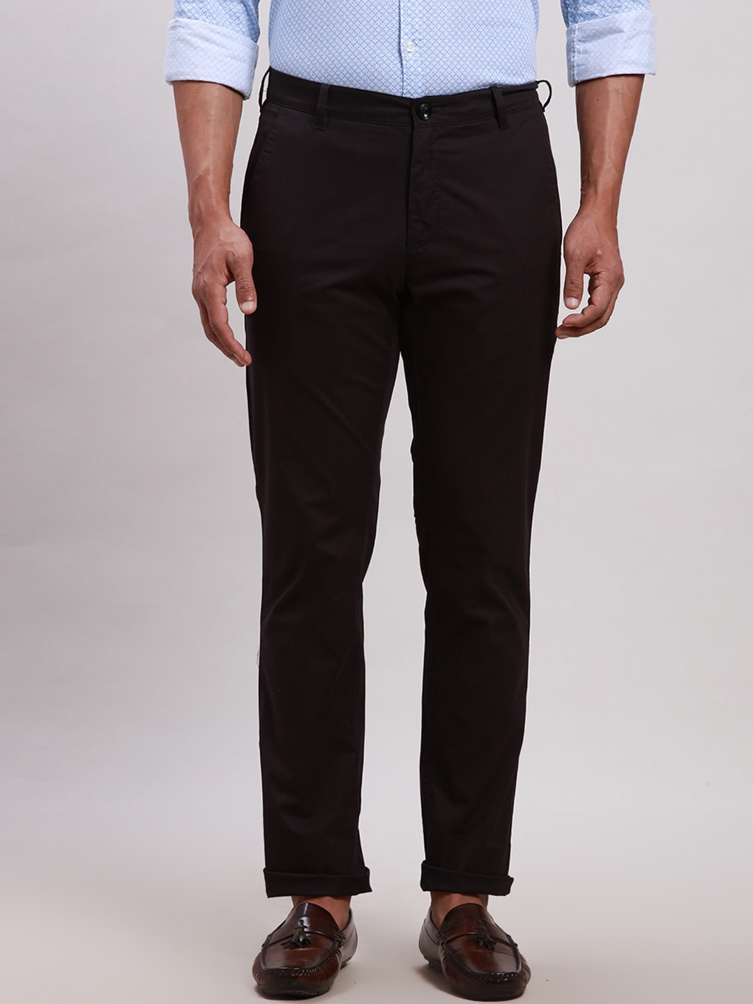 

ColorPlus Men Regular Fit Formal Trousers, Black