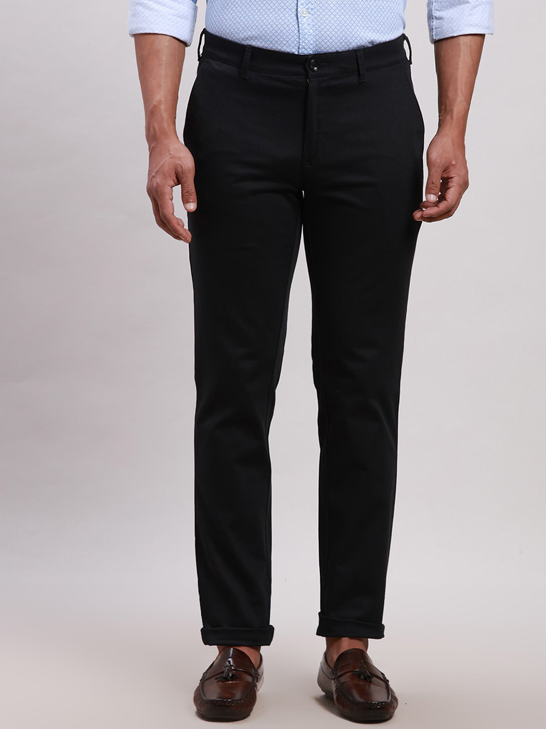 

ColorPlus Men Mid Rise Trousers, Black