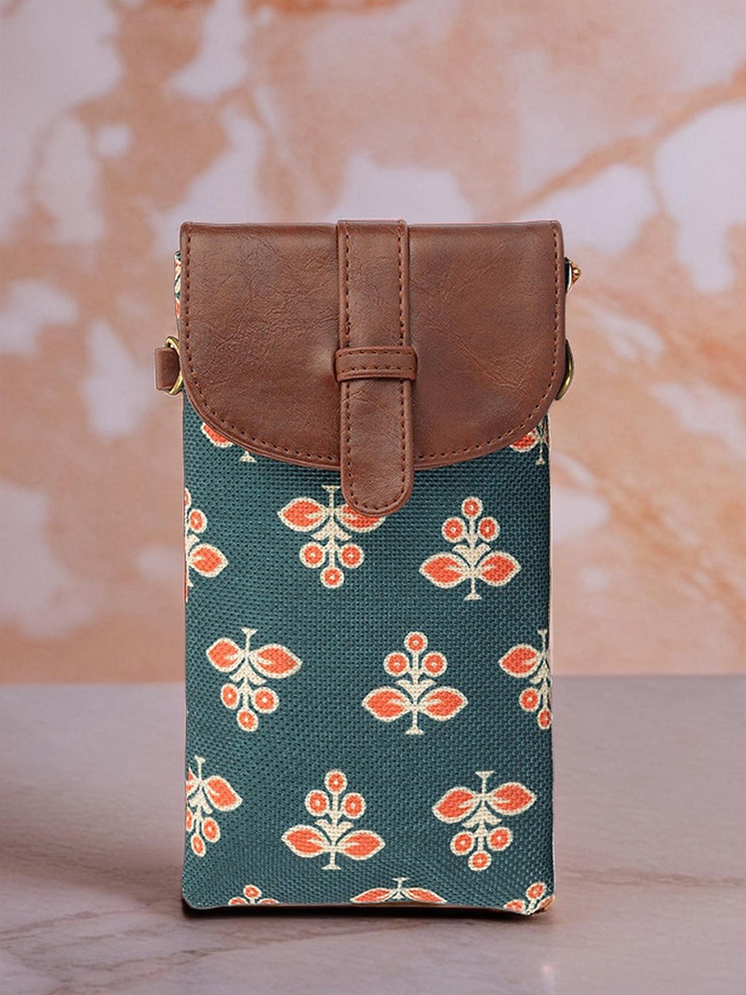 

THE CLOWNFISH Flexiflare Printed Mobile Sling Pouch, Green