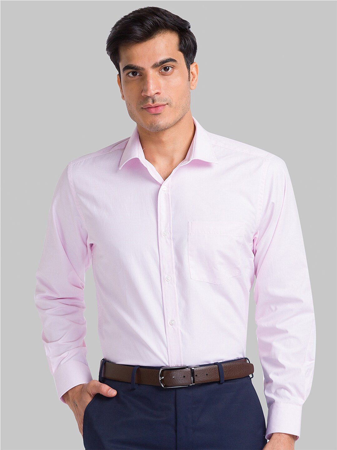 

Park Avenue Micro Checks Casual Shirt, Pink