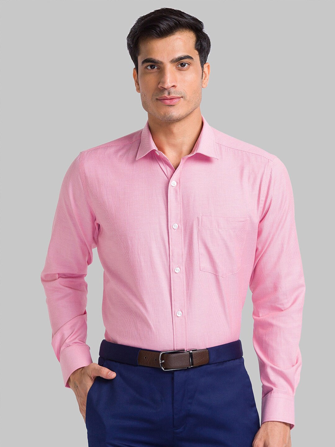 

Park Avenue Micro Checks Casual Shirt, Pink