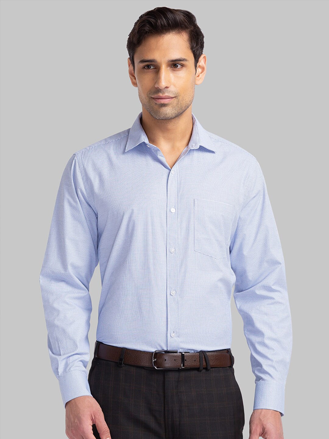 

Park Avenue Micro Checks Casual Shirt, Blue