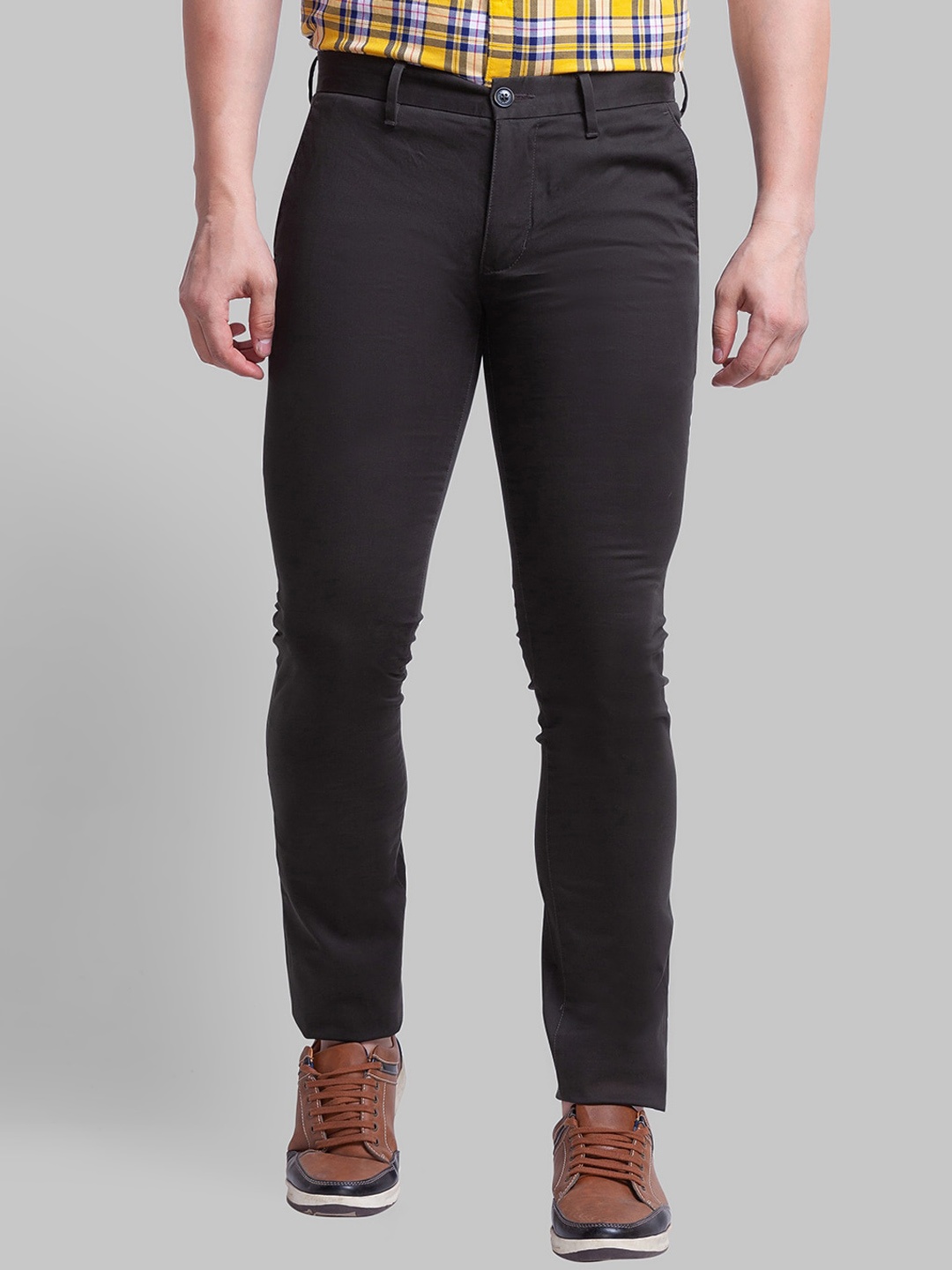 

Parx Men Slim Fit Mid-Rise Regular Trousers, Green