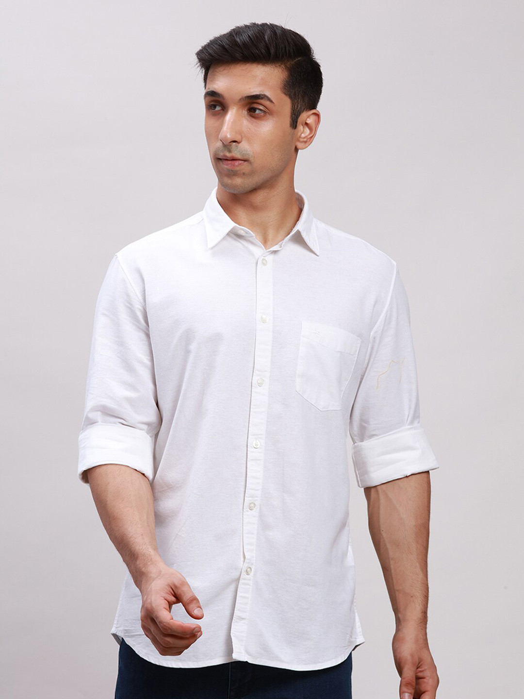 

Parx Slim Fit Cotton Casual Shirt, White