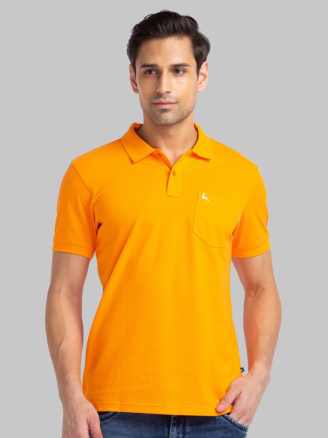 

Parx Polo Collar Cotton T-shirt, Orange