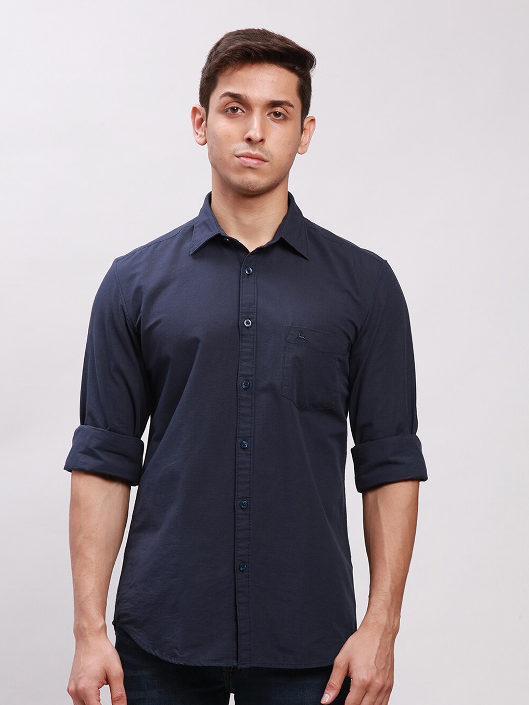 

Parx Slim Fit Cotton Casual Shirt, Blue