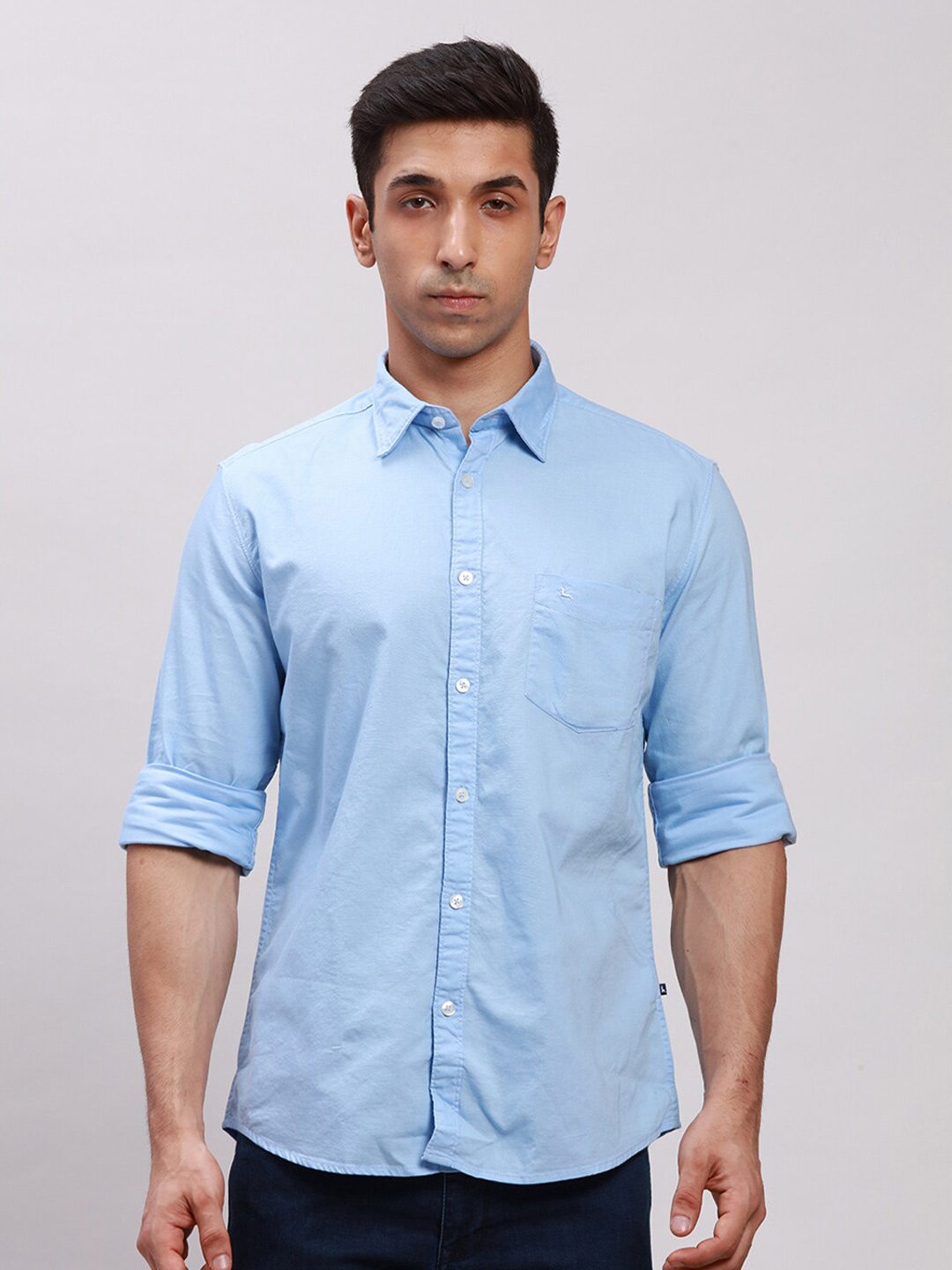 

Parx Slim Fit Cotton Casual Shirt, Blue