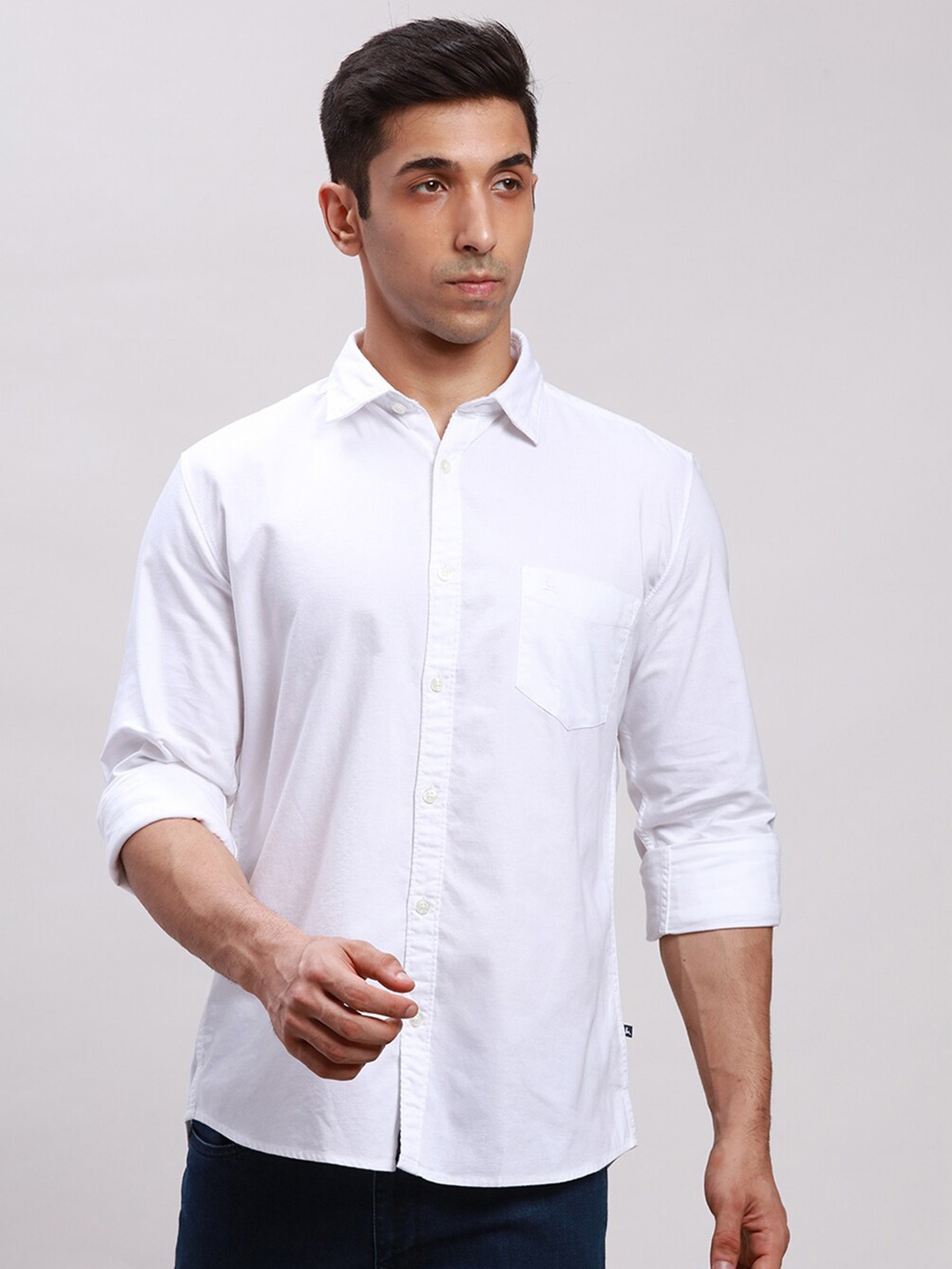 

Parx Cotton Slim Fit Casual Shirt, White