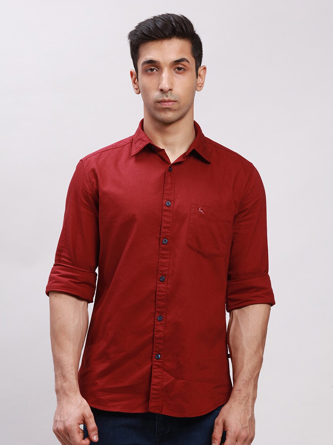 

Parx Slim Fit Cotton Casual Shirt, Red