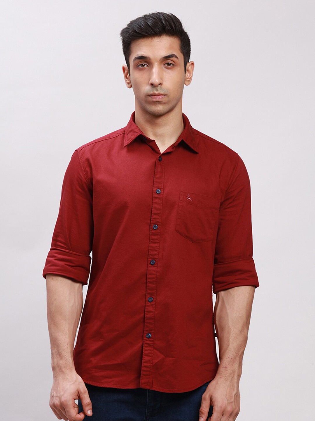 

Parx Slim Fit Cotton Casual Shirt, Red
