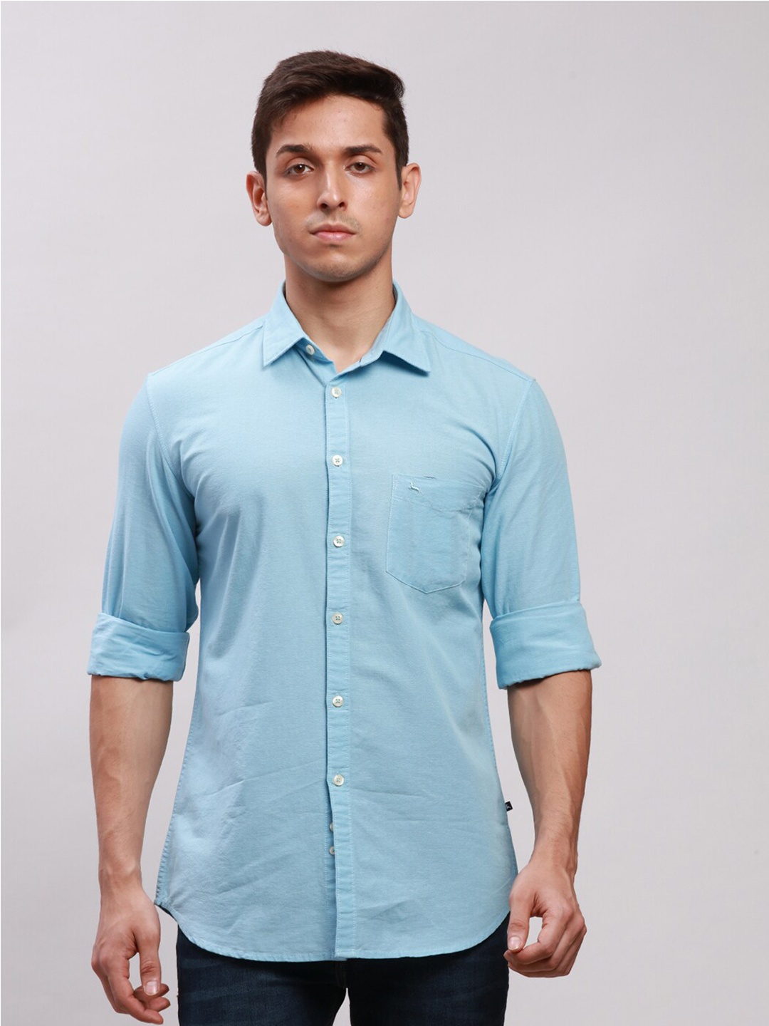

Parx Slim Fit Cotton Casual Shirt, Blue