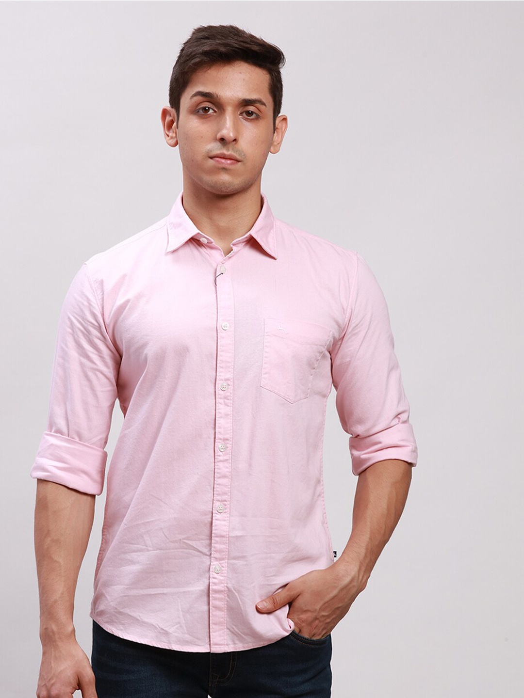 

Parx Cotton Slim Fit Casual Shirt, Pink