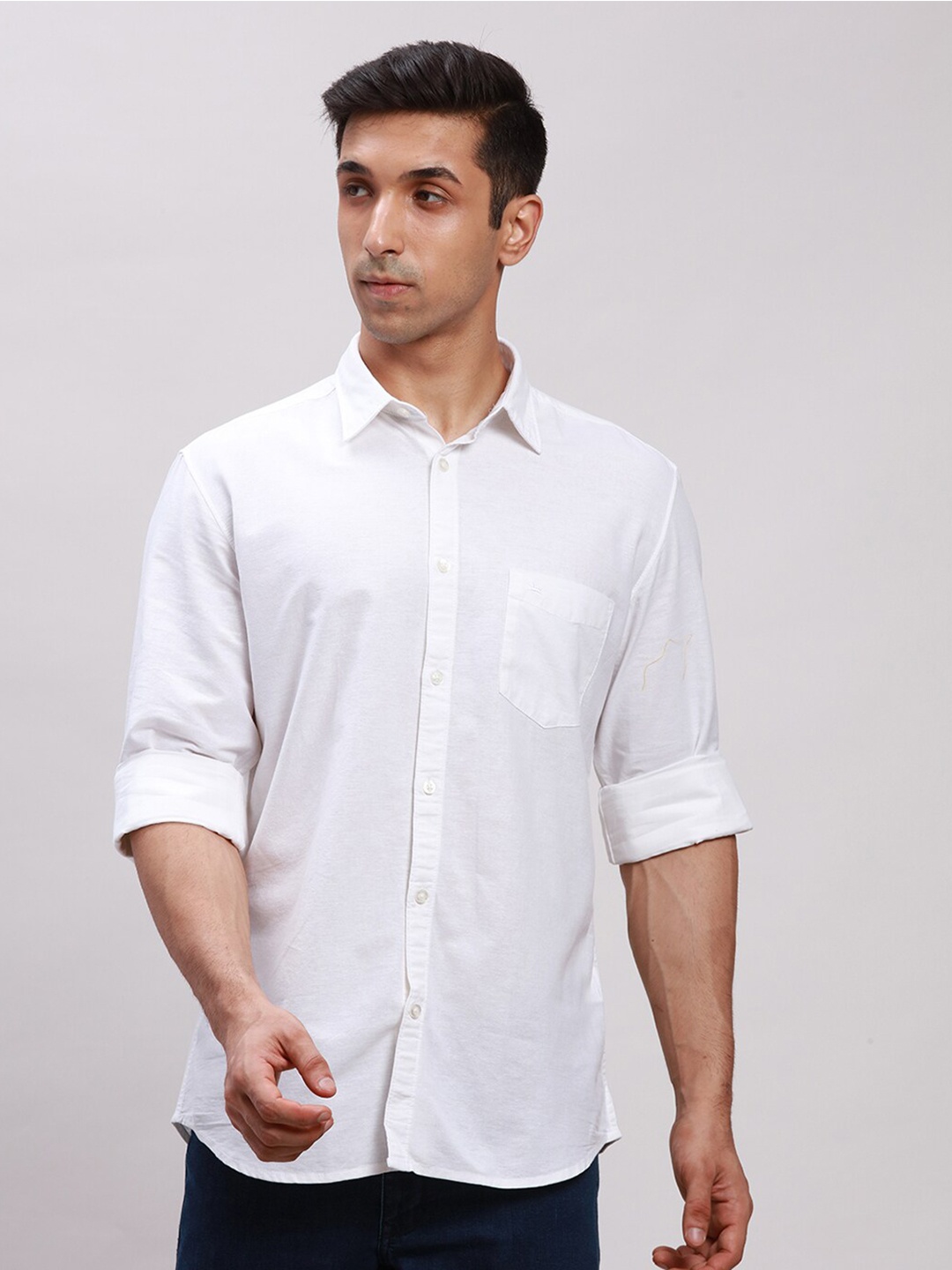 

Parx Slim Fit Cotton Casual Shirt, White