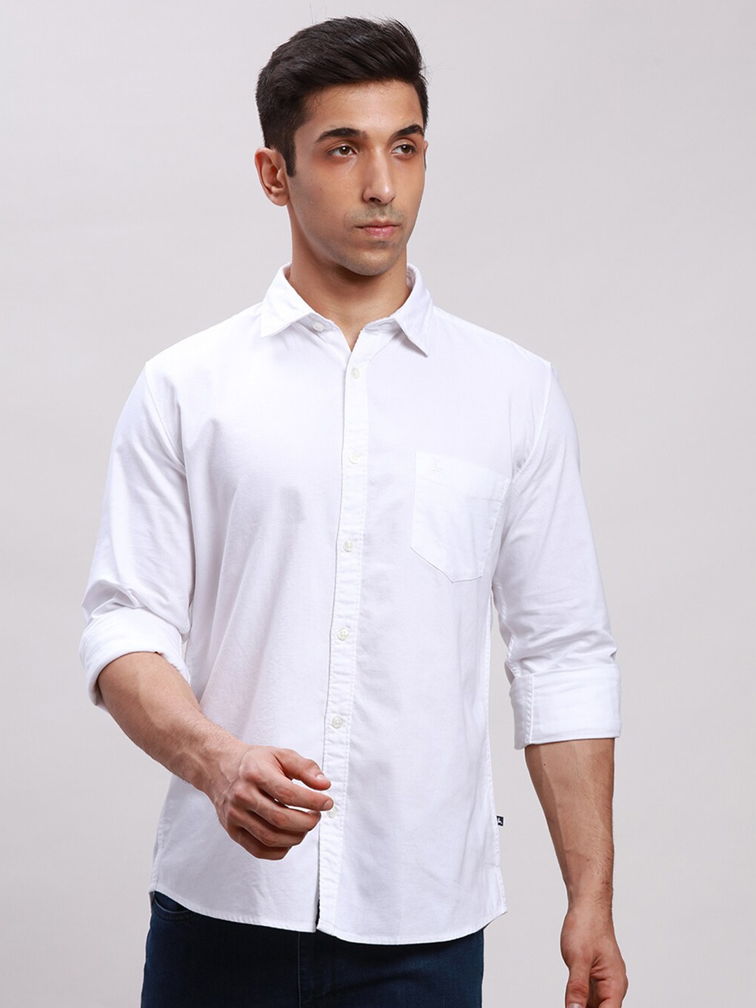 

Parx Cotton Slim Fit Casual Shirt, White