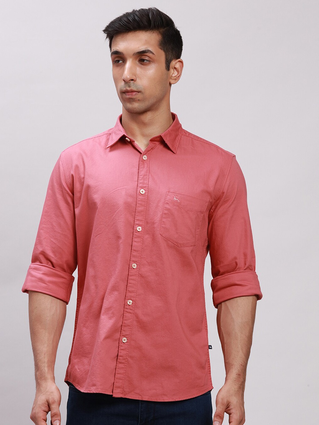 

Parx Cotton Slim Fit Casual Shirt, Red